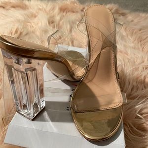 Fashion Nova Clear Strappy Heel